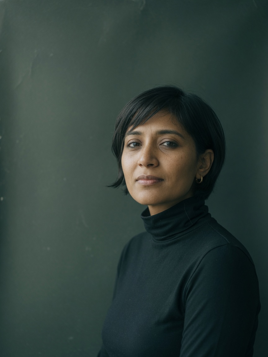Placeholder portrait of Priya Sen, a fictional attorney